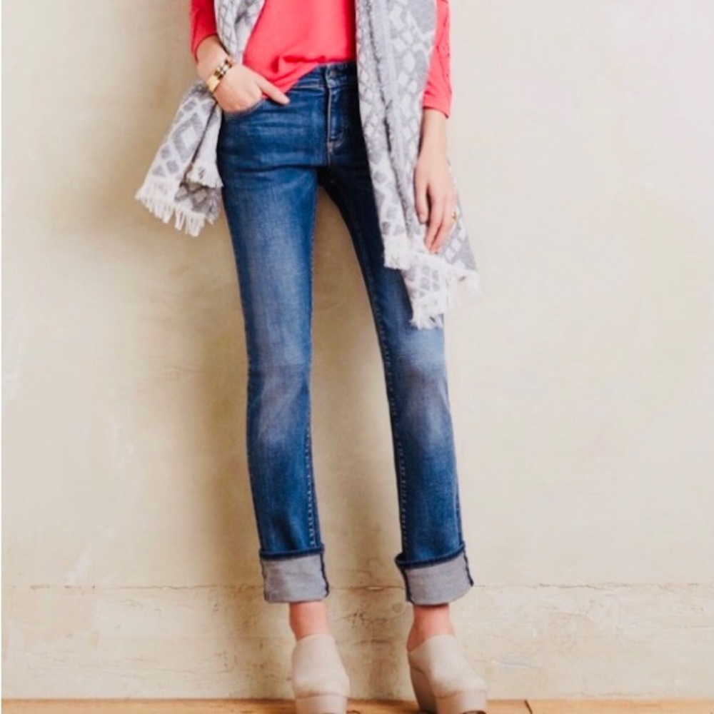 Anthropologie Pilcro and the Letterpress Distressed Parallel Jean